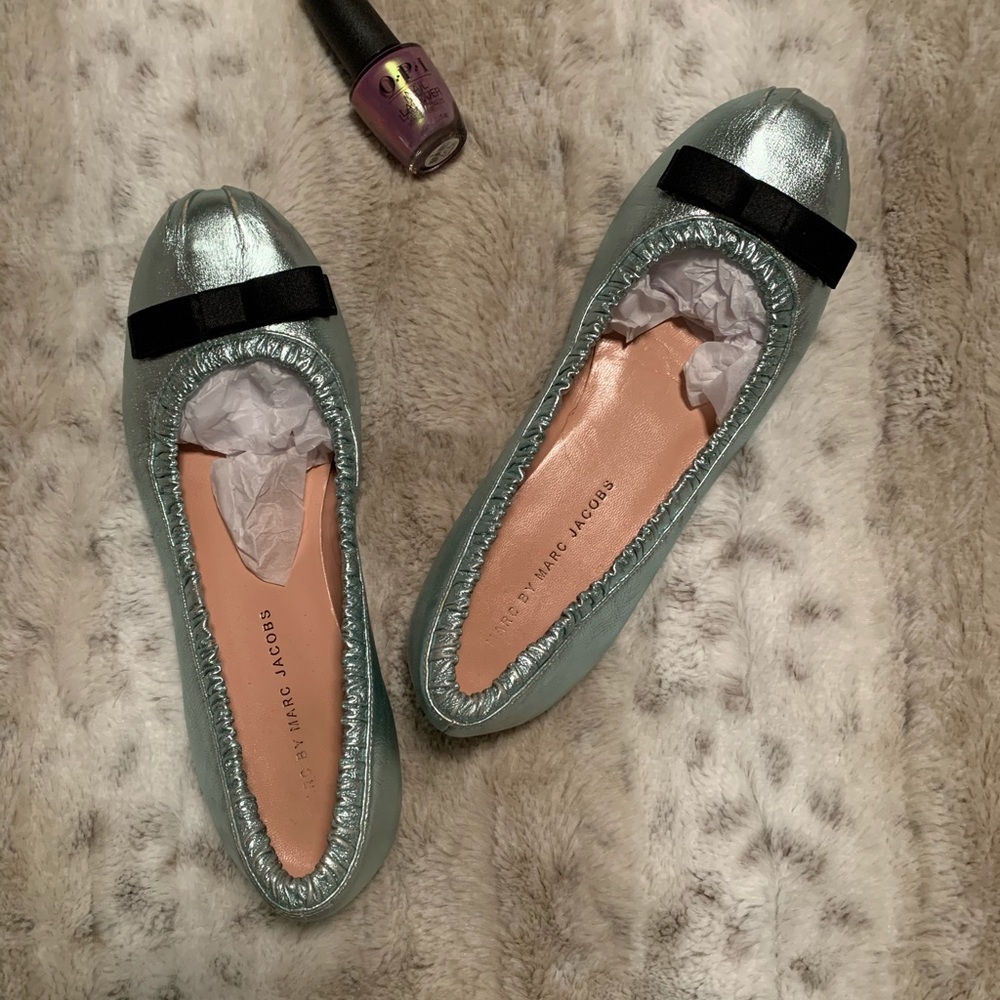 Retro Marc by Marc Jacobs Metallic Blue Flats